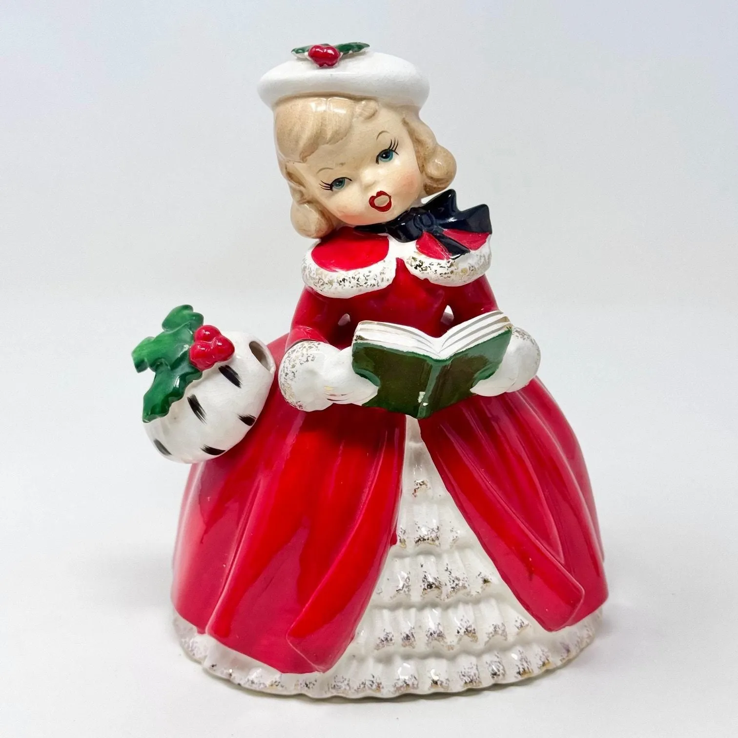 Vintage 1956 Napco Christmas caroler girl in red dress ceramic planter  CX2266B  Whatnot: Shop, Sell, Connect