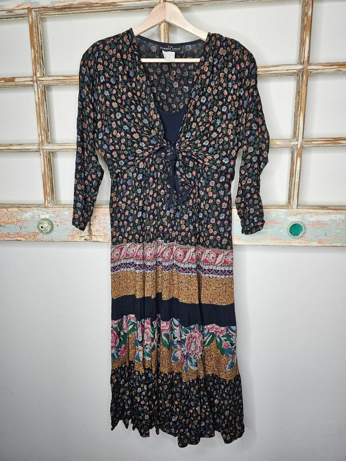 Product image for Vintage Carole Little Patchwork tiered Midi Dress Ladies size 2