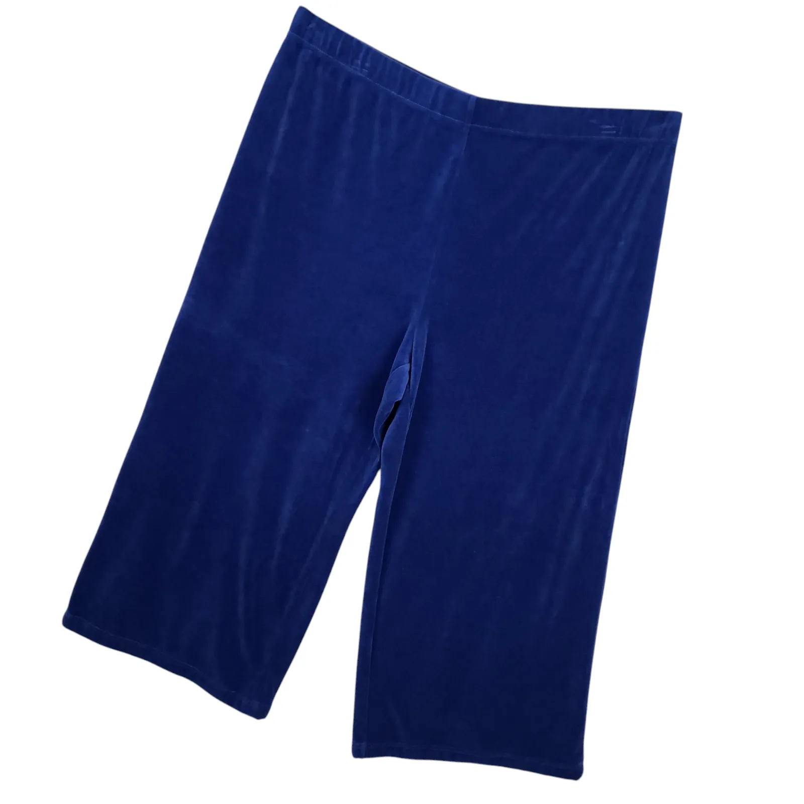 Quacker Factory Women's Velour Wide Leg Pants Sz XL Short Elastic