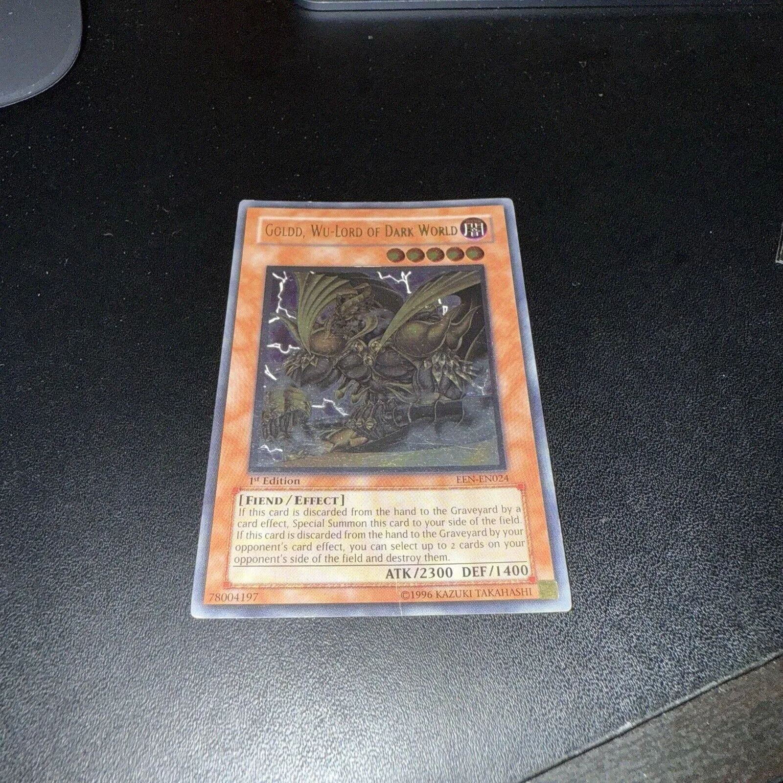 Product image for Yu-Gi-Oh! “GOLDD, WU-LORD OF DARK WORLD” Ultimate Rare 1st Ed EEN-EN024