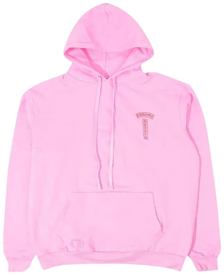 Product image for Chrome Hearts T Bar Logo Hoodie 'Pink/Red' Medium 