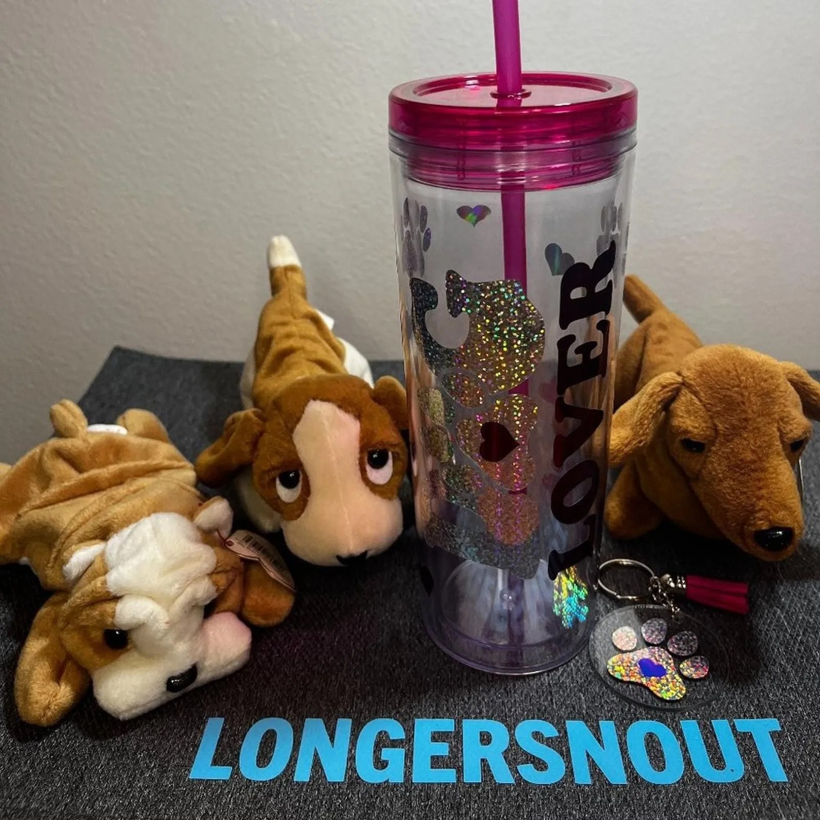 Product image for Dog Lover Set - Ty Beanie Babies dog + Personalized Tumbler + Gift