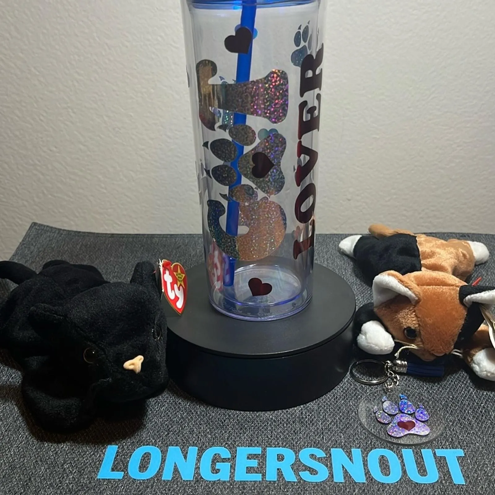 Product image for Cat Lover Set - Ty Beanie Babies cat + Personalized Tumbler + Gift