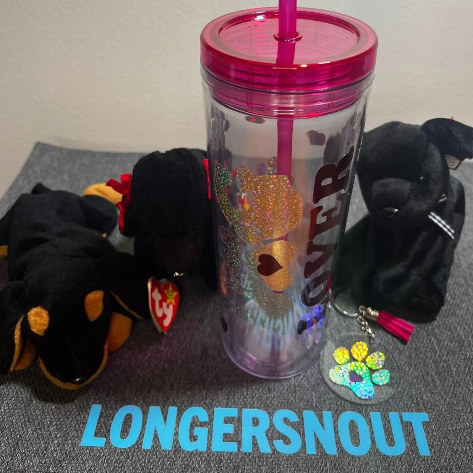 Product image for Dog Lover Set - Ty Beanie Babies dog + Personalized Tumbler + Gift