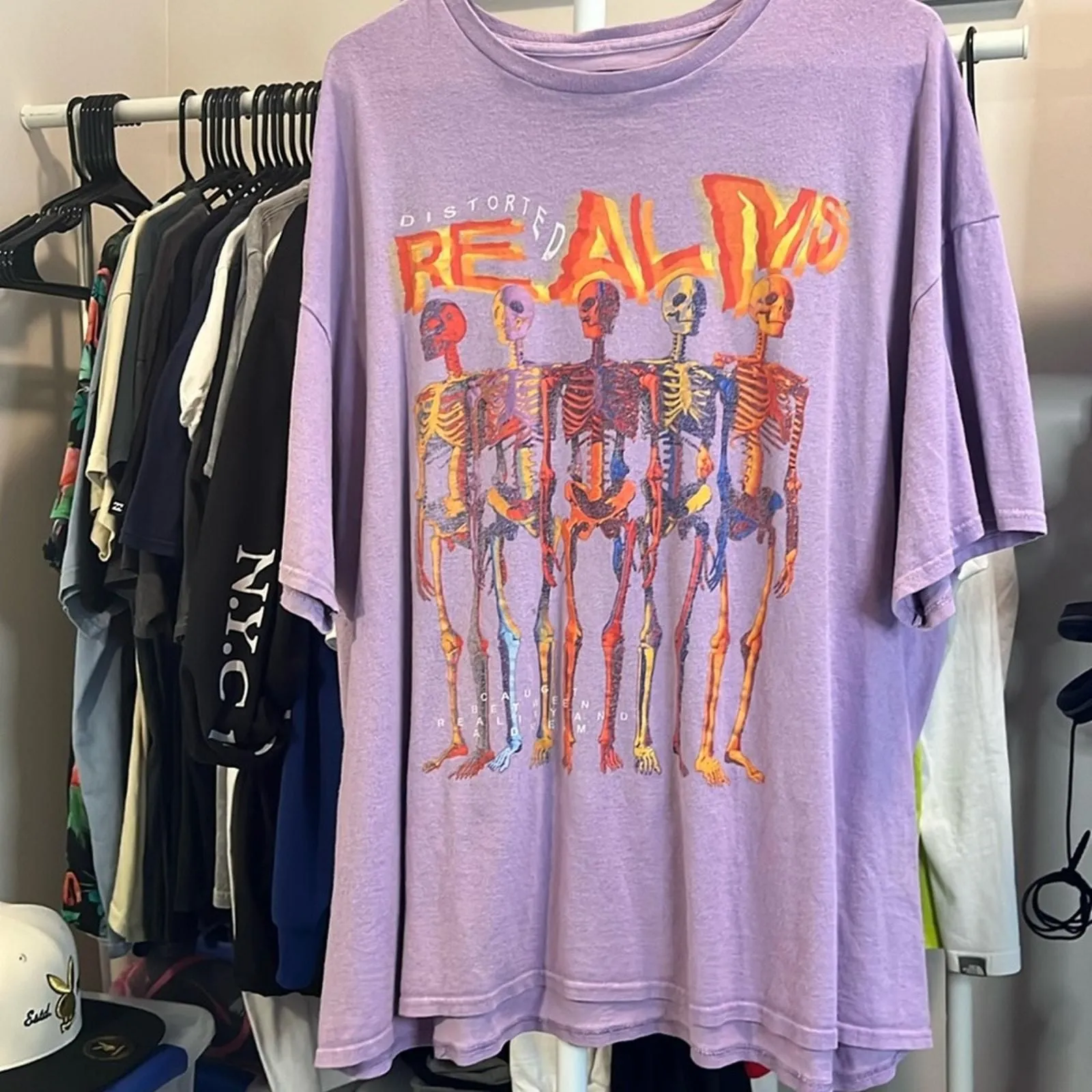 Product image for 2X - Teen Hearts - Purple with skeletons.