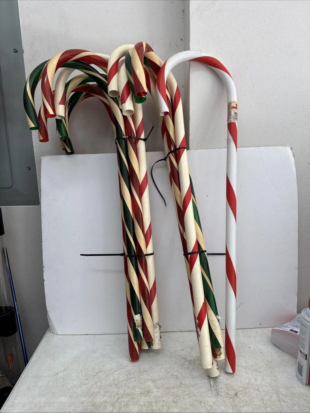 Product image for Lot of 12 Candy Cane Outdoor Christmas Pathway Stake Lights - Wondershop 28 in.