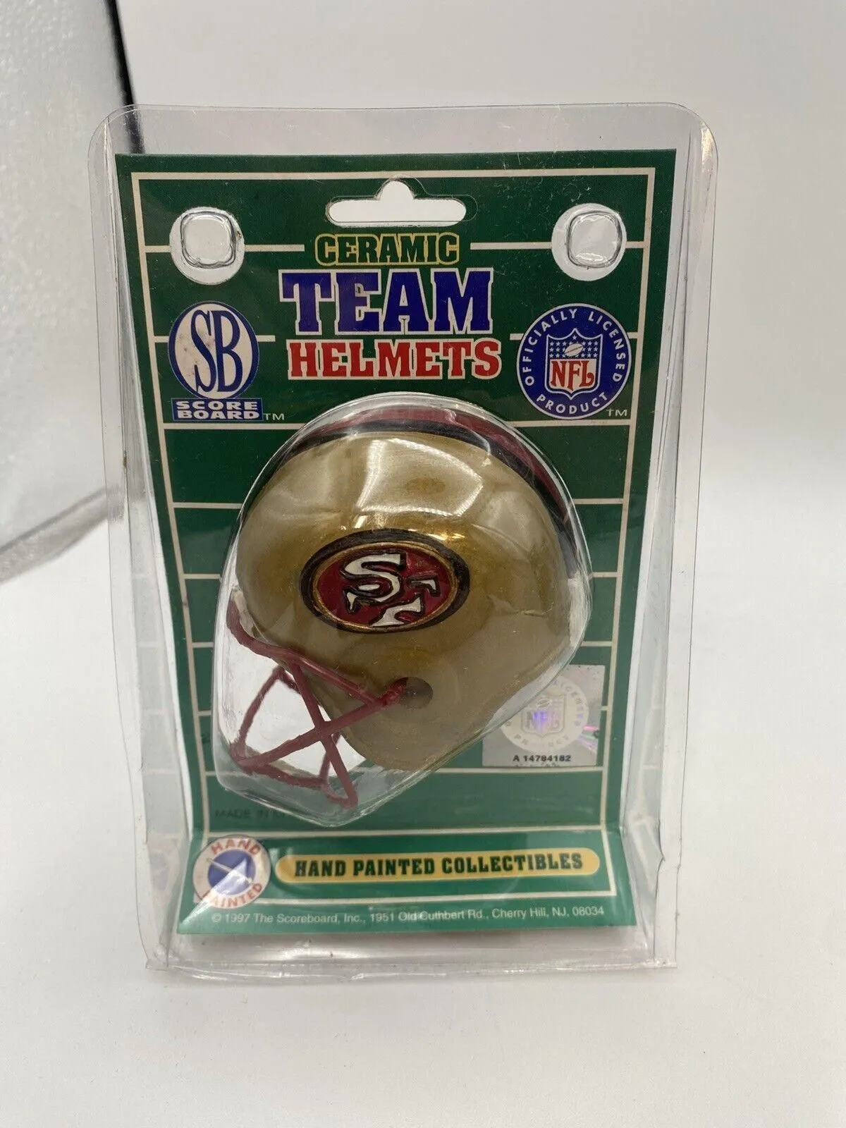 Product image for S.F. 49ers 1997 Ceramic Hand Painted NFL Football Helmet Scoreboard) (J2)