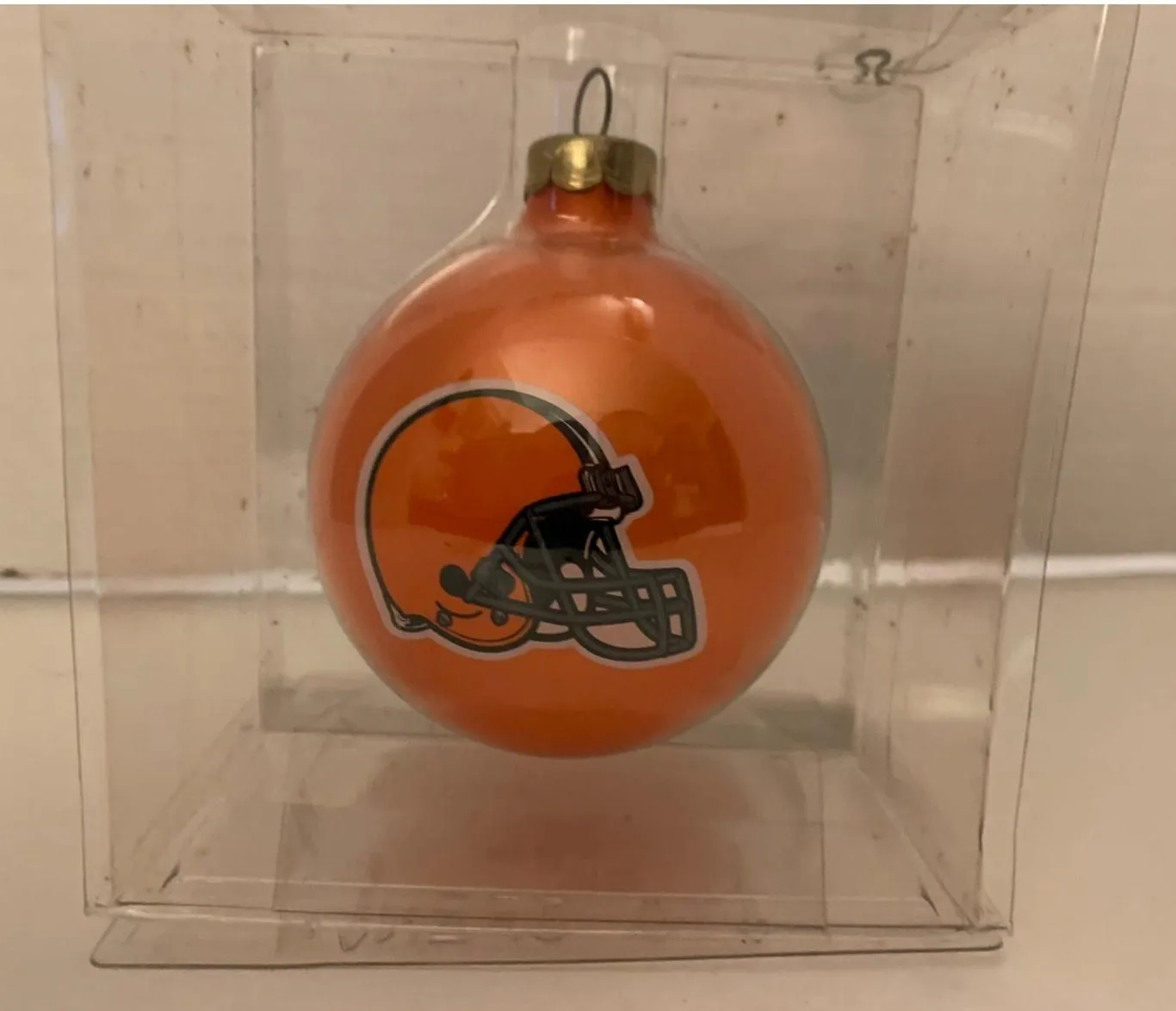 Product image for Cleveland Football Christmas Ornament in Packaging