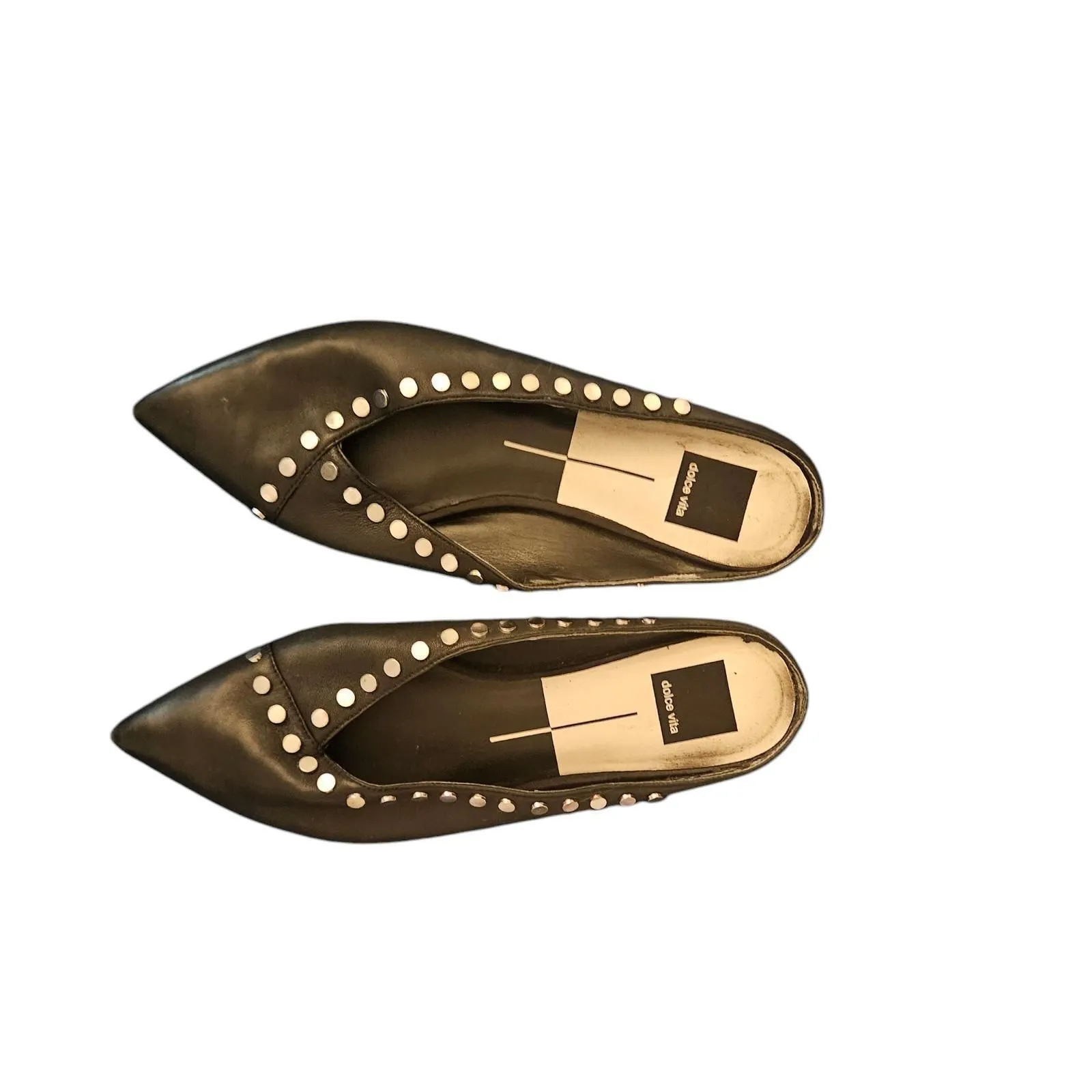 Product image for Dolce Vita Black Studded Pointed Flats sz 7.5