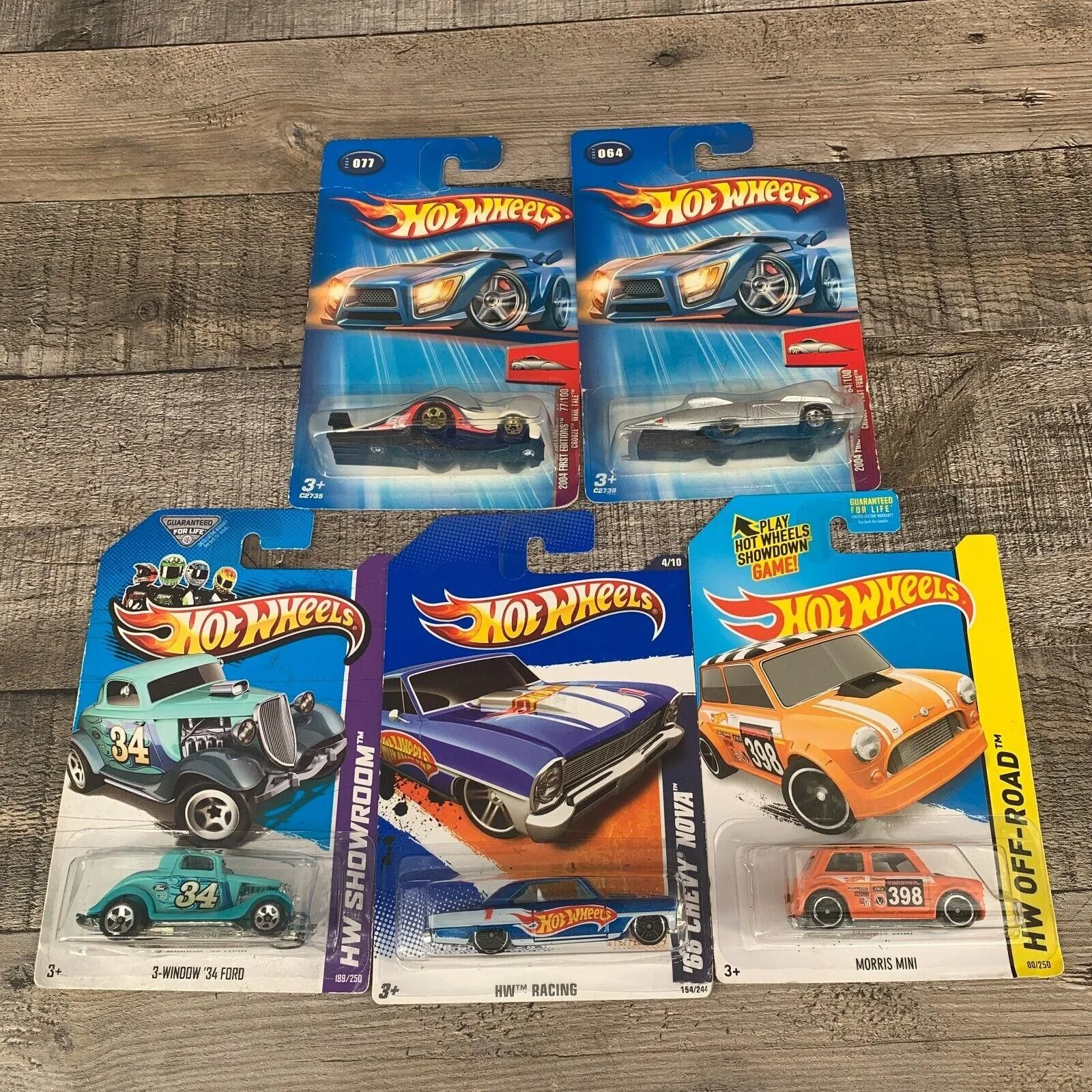Product image for Hot Wheels Car Lots Of 5 077, 064, HW OffRoad, HW Racing, 3 Window '34 Ford