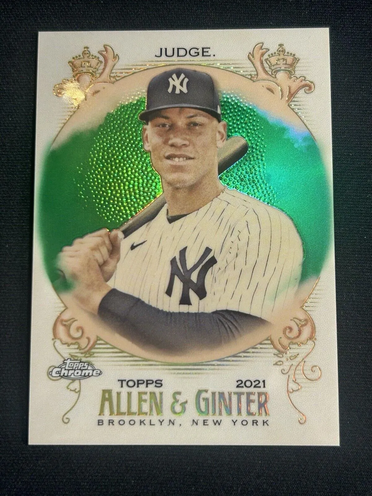 Product image for Aaron Judge /99 made Green Chrome Allen Ginter 2021 Baseball Card 126
