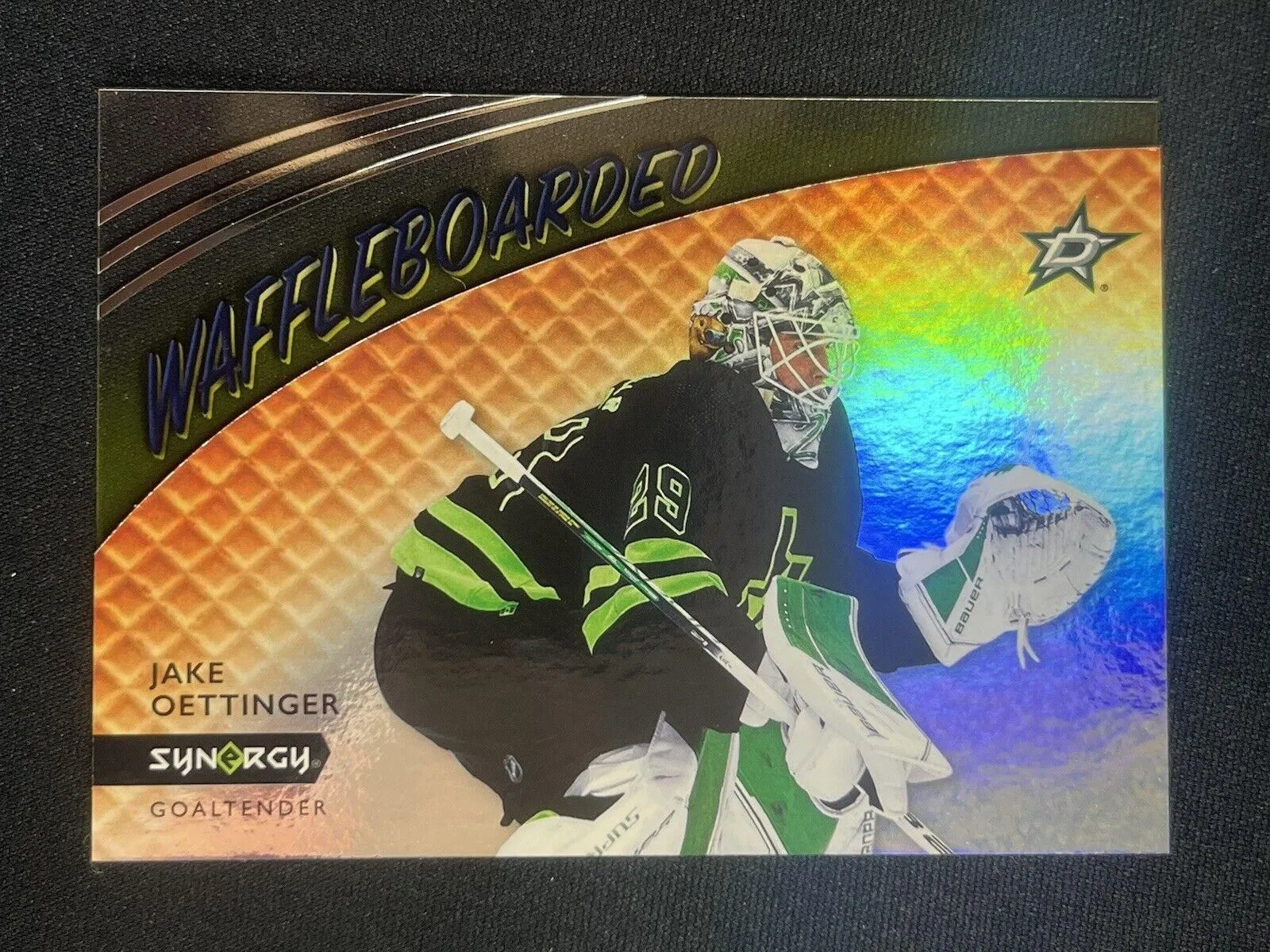 Product image for Jake Oettinger Waffleboarded Synergy Acetate Clear 2023-24 Hockey Card