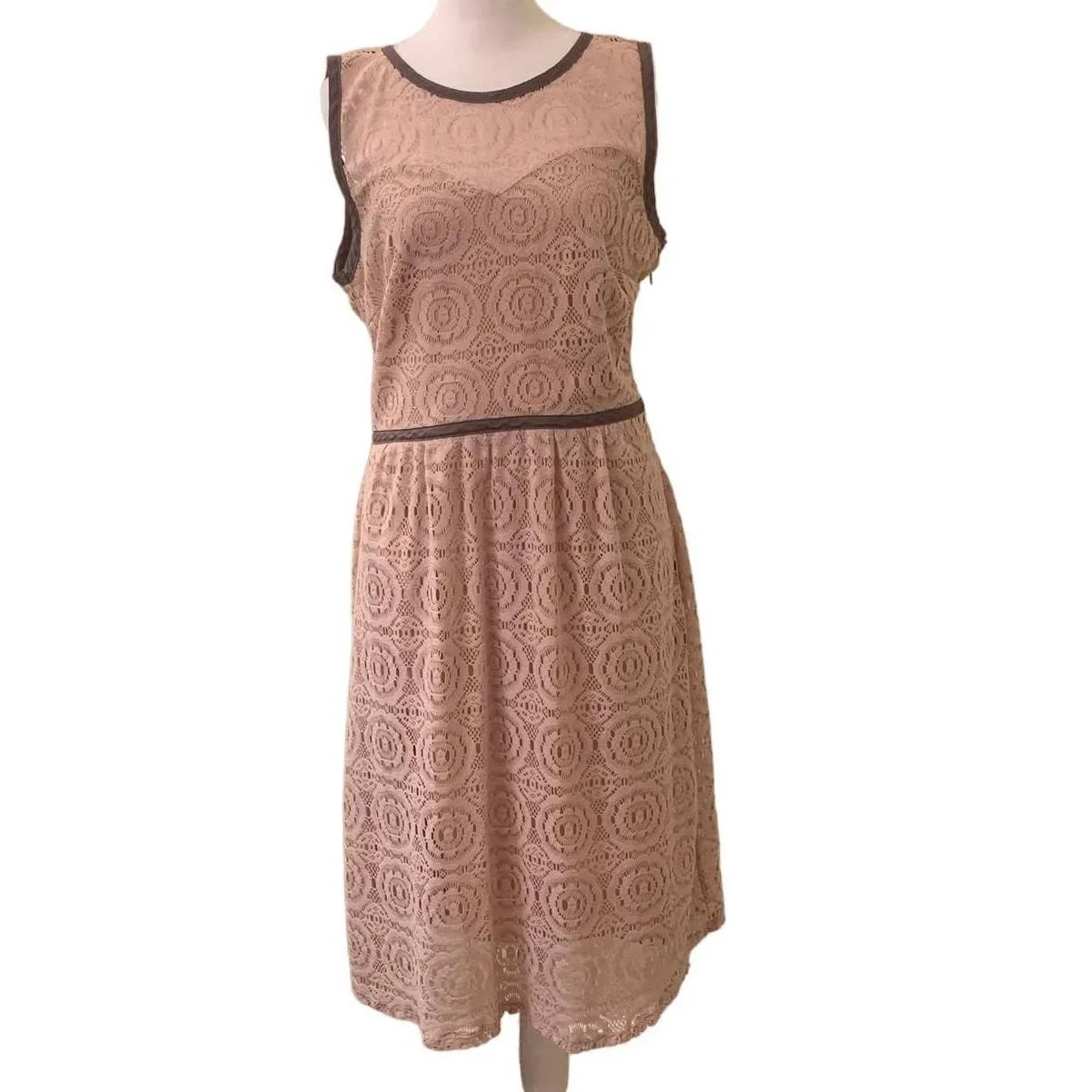 En Focus Studios Lace Sleeveless Dress, Dusty Rose, Size 141