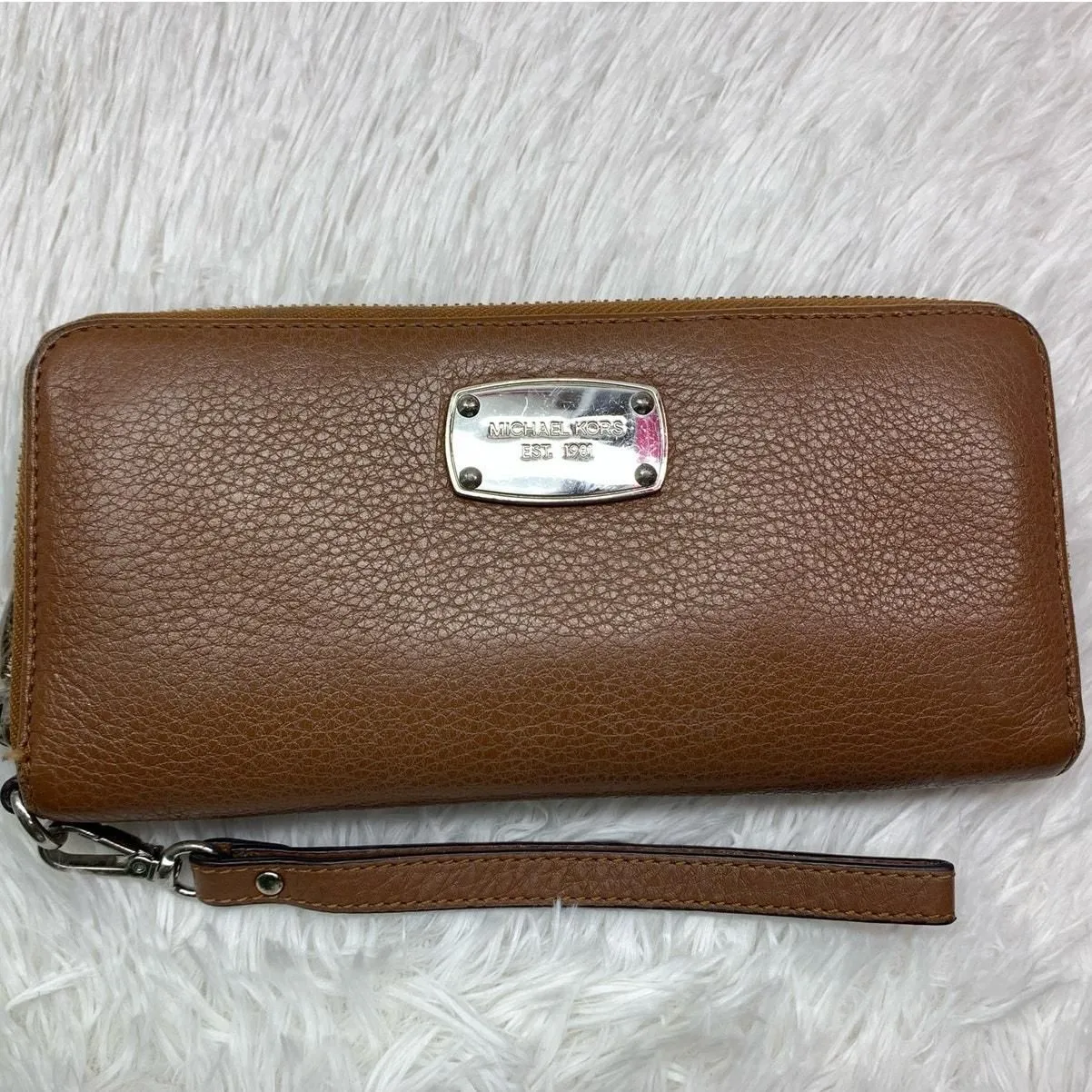 Product image for Michael Kors Brown Zip Around Wallet 