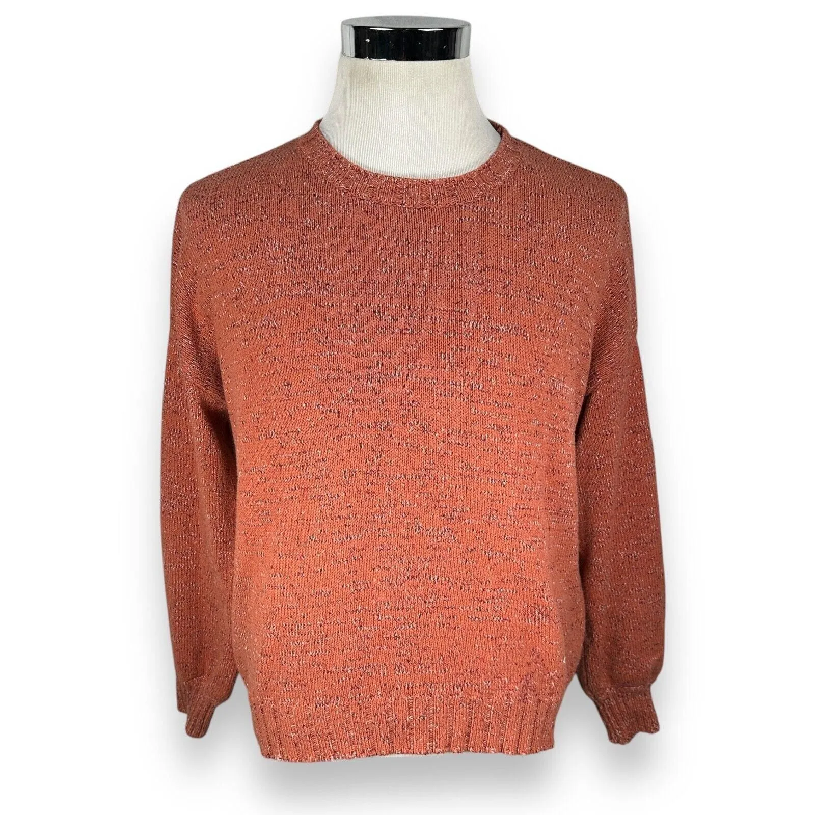 Product image for Free People FP Beach Sweater Women’s Small Orange Knitted Long Sleeve Pullover