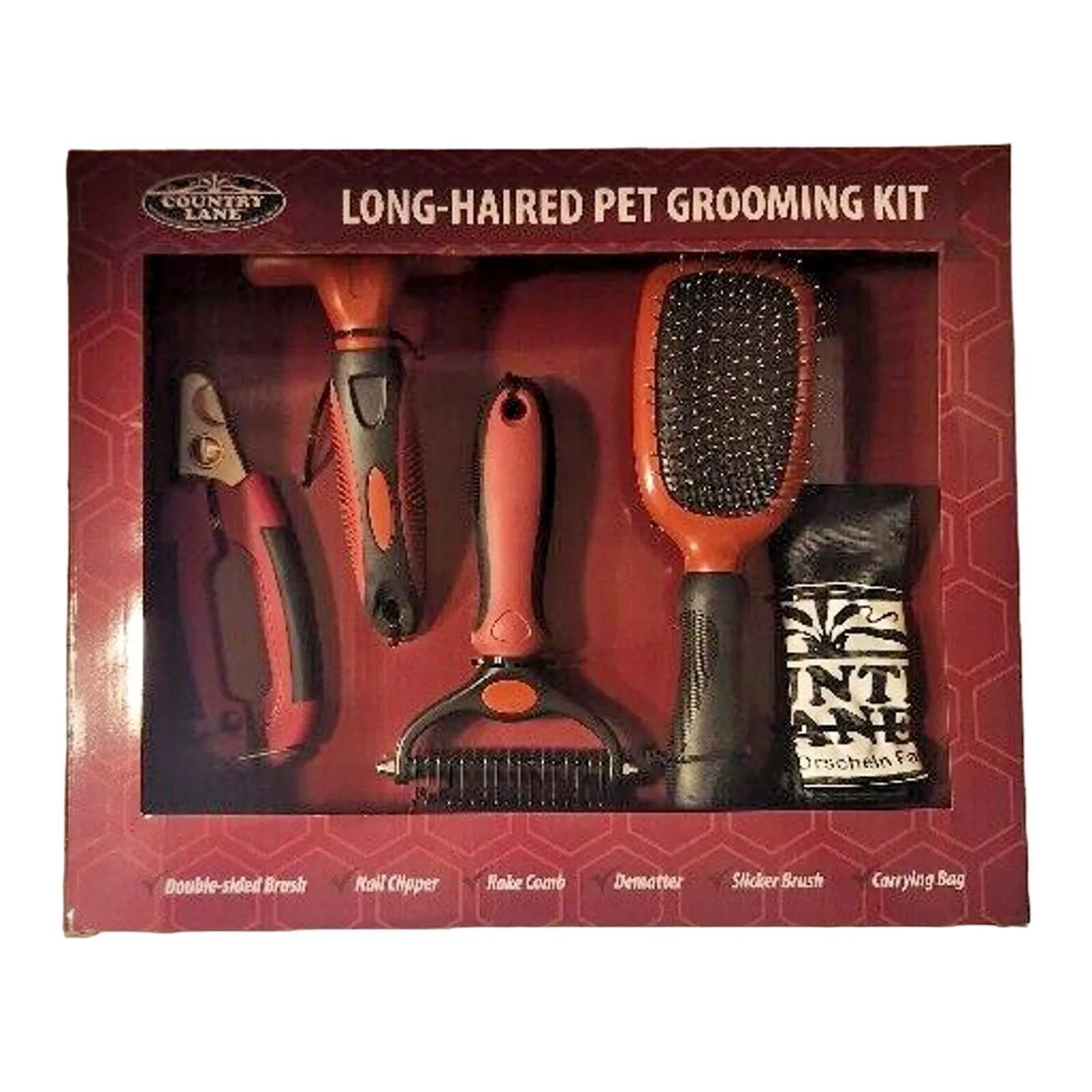 Product image for Long-Haired Pet Grooming Kit Dogs &  Cats of All Sizes Nail Clipper Brush Comb
