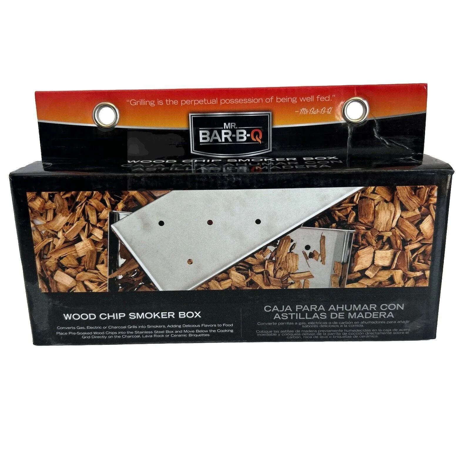 Product image for Mr Bar-B-Q Wood Chip Smoker Box for Gas Electric & Charcoal Stainless 02109Y BBQ