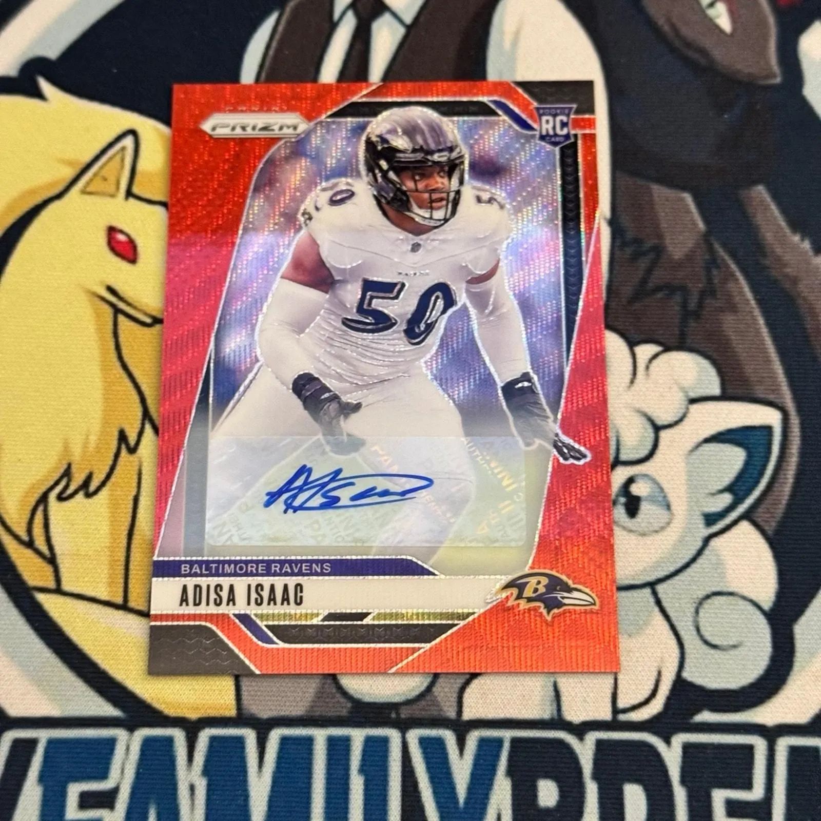 Product image for Adisa Isaac /149 Red Wave Prizm Auto Baltimore Ravens Prizm NFL