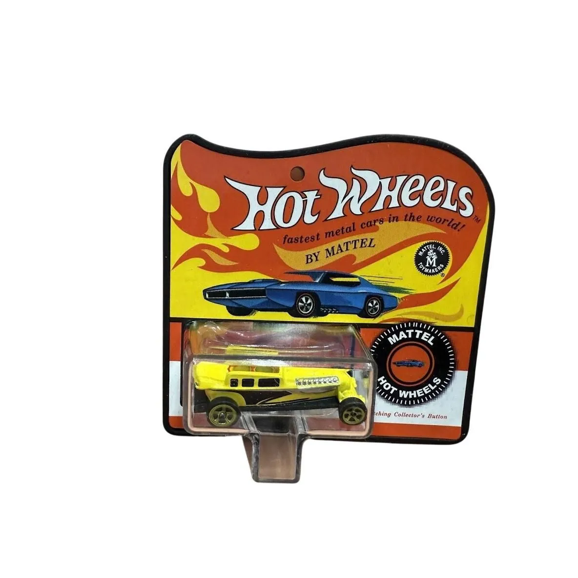 Worlds Smallest Micro Figures - Hot Wheels Diecast Yellow Hot Rod, image size:3840x3840