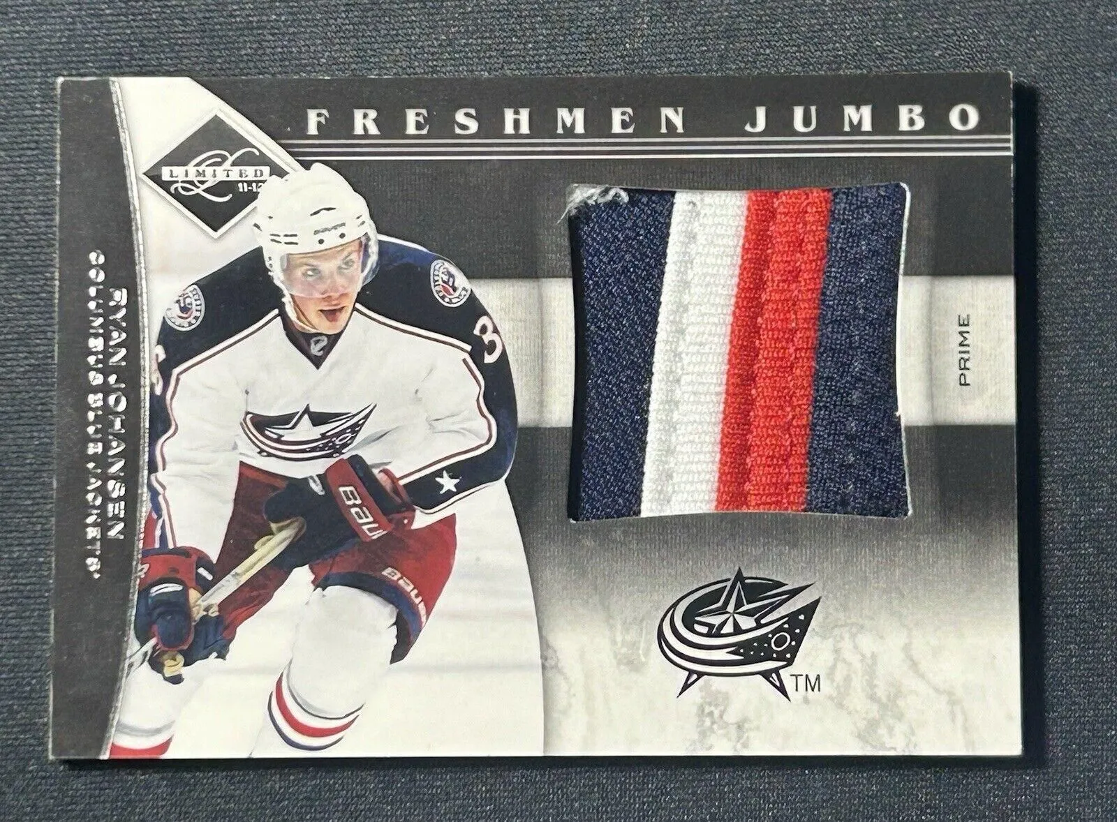 Product image for Ryan Johansen /50 Rookie Limited Freshman Jumbo Jersey Prime Patch Hockey Card 7