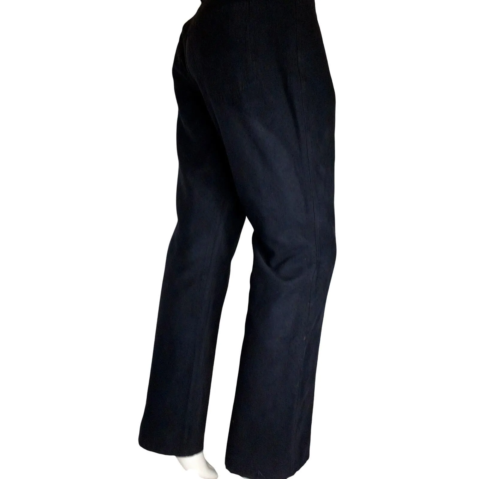 Product image for Anne Klein Black Suede Look Pants Vintage 1990s Size 8