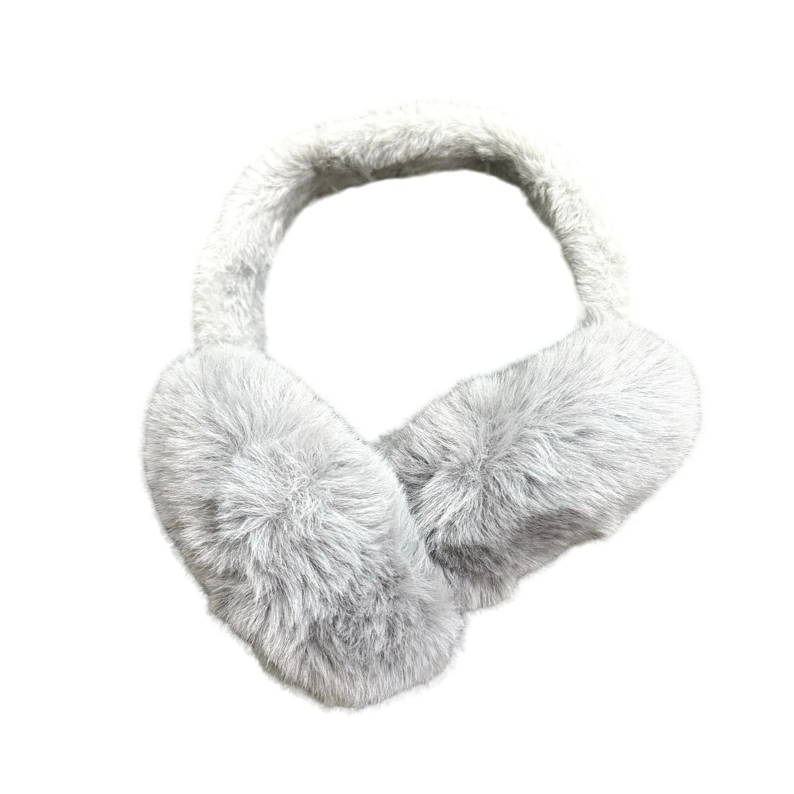 Product image for Faux Fur Ear Muffs Foldable in Gray