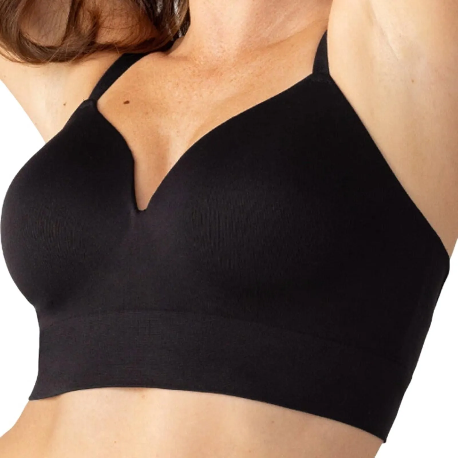 Product image for Truekind Wireless Shaping Bra in Black, Size XL