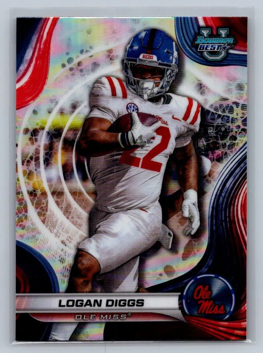 Product image for 2024 Bowman's Best U Logan Diggs #20 Refractor Ole Miss