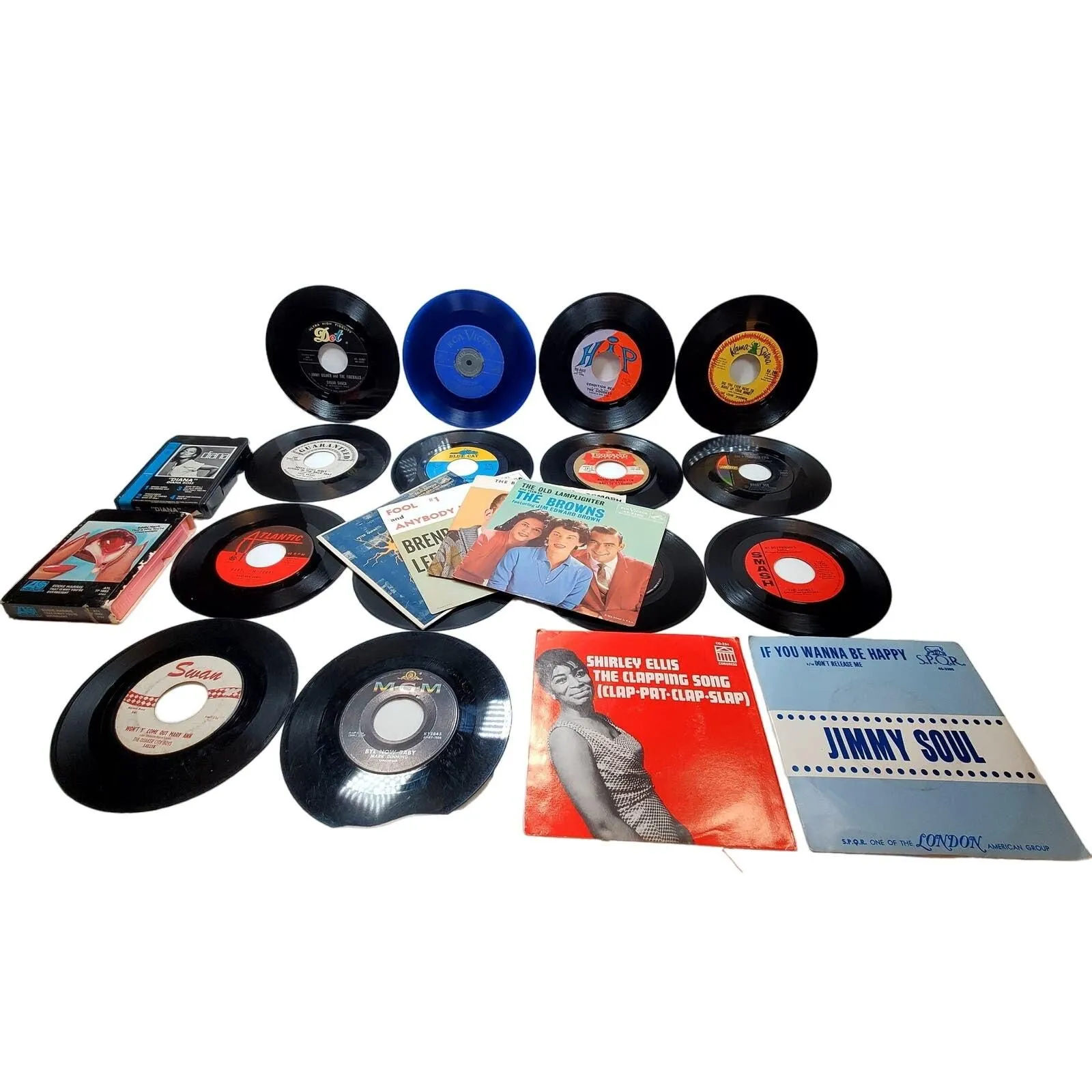 Product image for Junk Lot of 20 Vinyl Records 45 rpm 2 8 Tracks Variety Mixed Media Artists Music