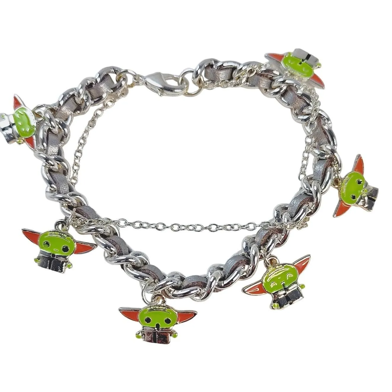 Product image for Disney Baby Yoda Silver-Toned Bracelet Charms Star Wars