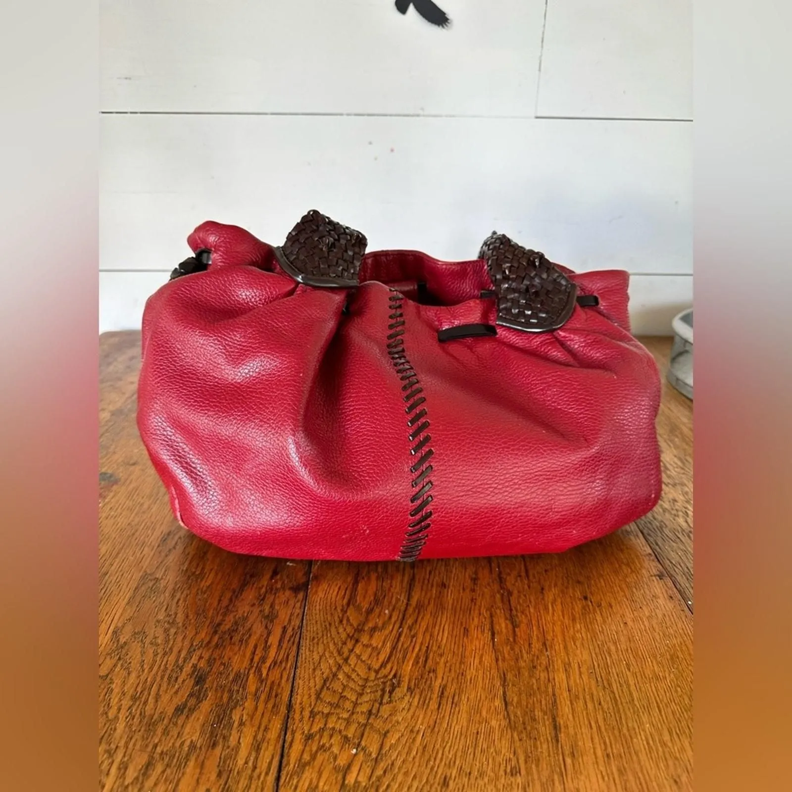 Product image for PAOLO MASI PURSE RED/BLACK VINTAGE