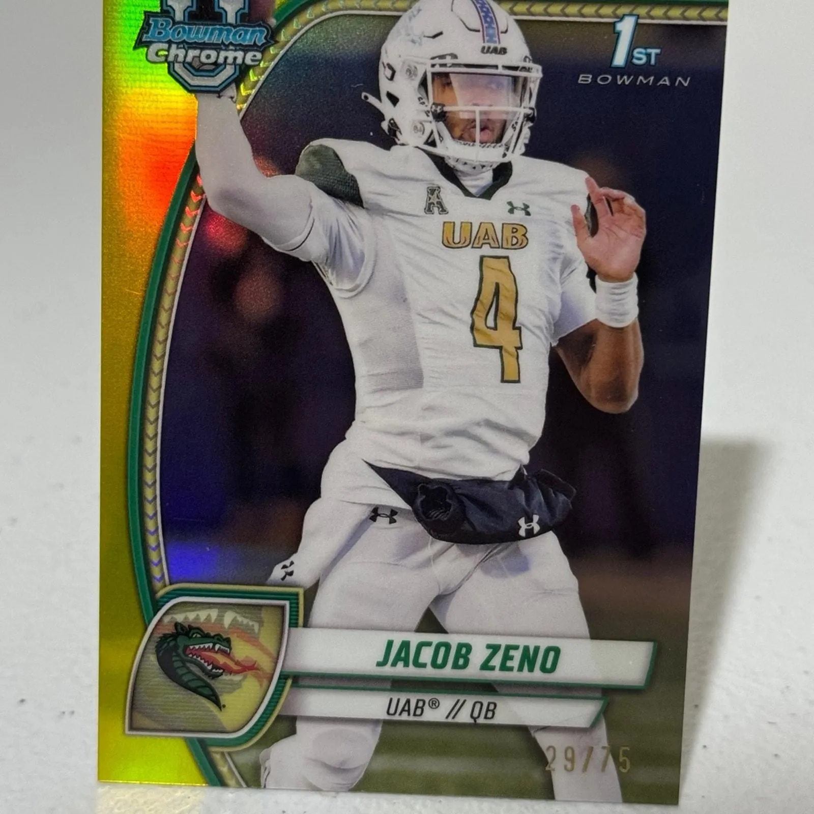 Product image for 2024 Bowman U Chrome Jacob Zeno yellow /75