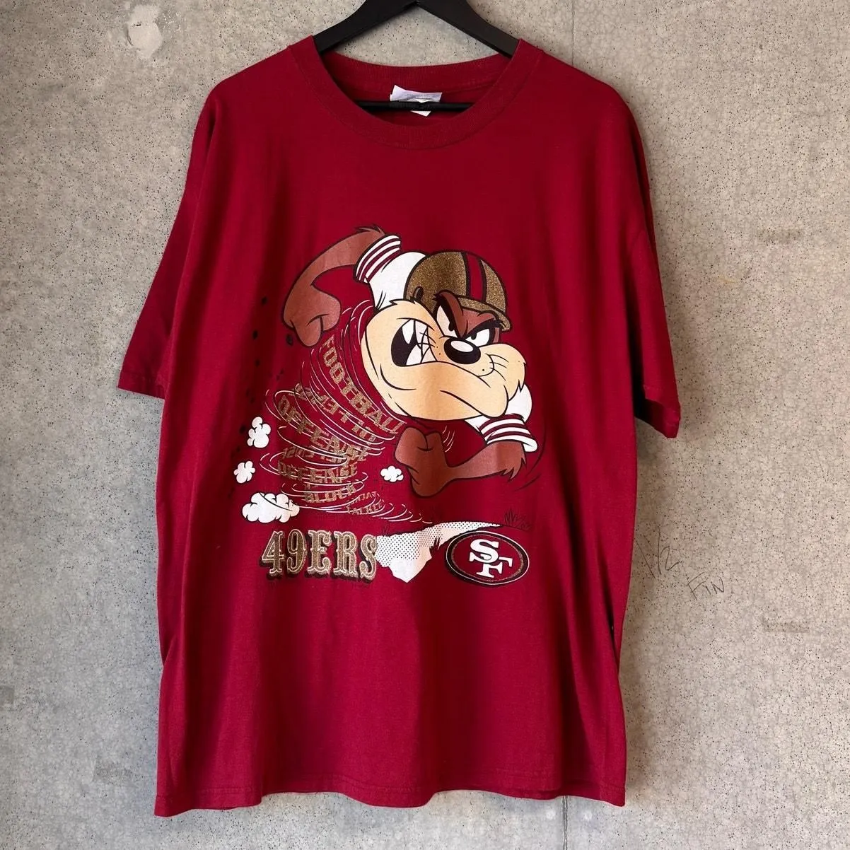 Product image for Vintage 1990s Taz San Francisco 49ers NFL T Shirt XL Made in USA Looney Tunes