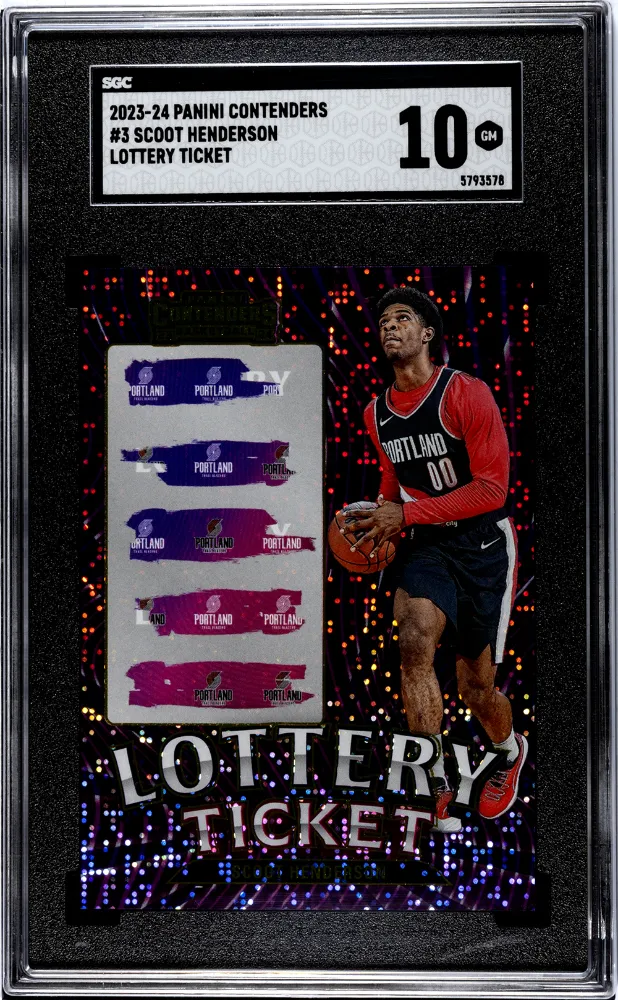 Product image for 2023-24 Panini Contenders Scoot Henderson Rookie #3 Lottery Ticket SGC 10