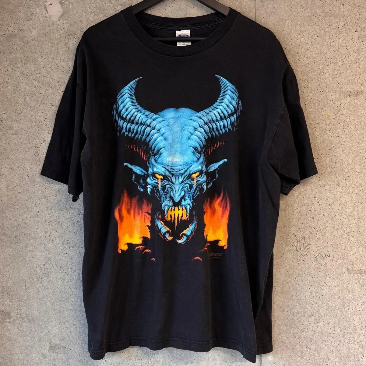 Product image for Vintage Wes Benscoter Devil Skull T-Shirt XL Y2K Made In USA