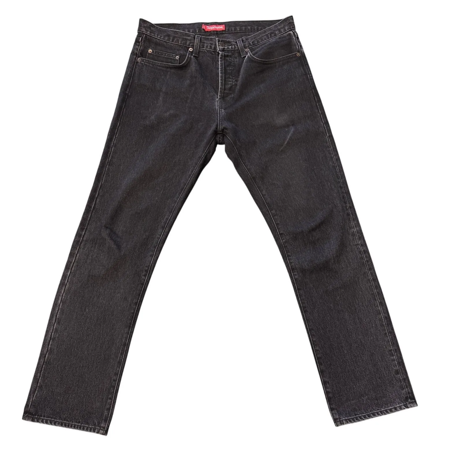 Product image for Supreme Stone Washed Black Denim Slim Fit Jeans Size 33 SS21