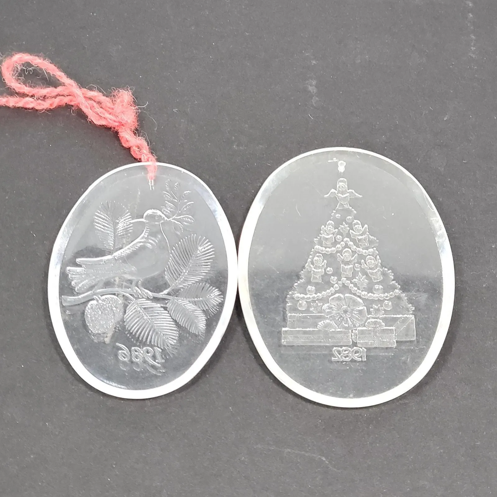 Product image for Christmas Hallmark Keepsake Acrylic Ornament Dove Pinecone Christmas Tree 1986