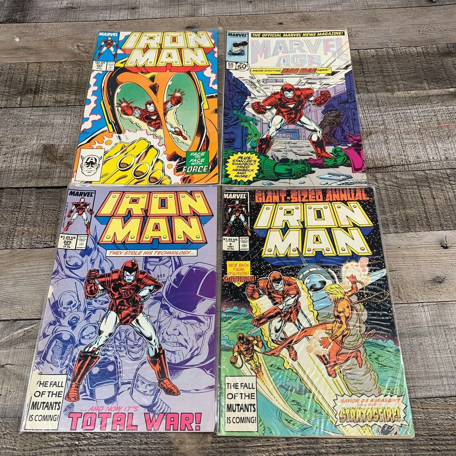 Product image for Iron Man Marvel Comic Books Lot, Marvel Age, Face to Face with Force, Total War
