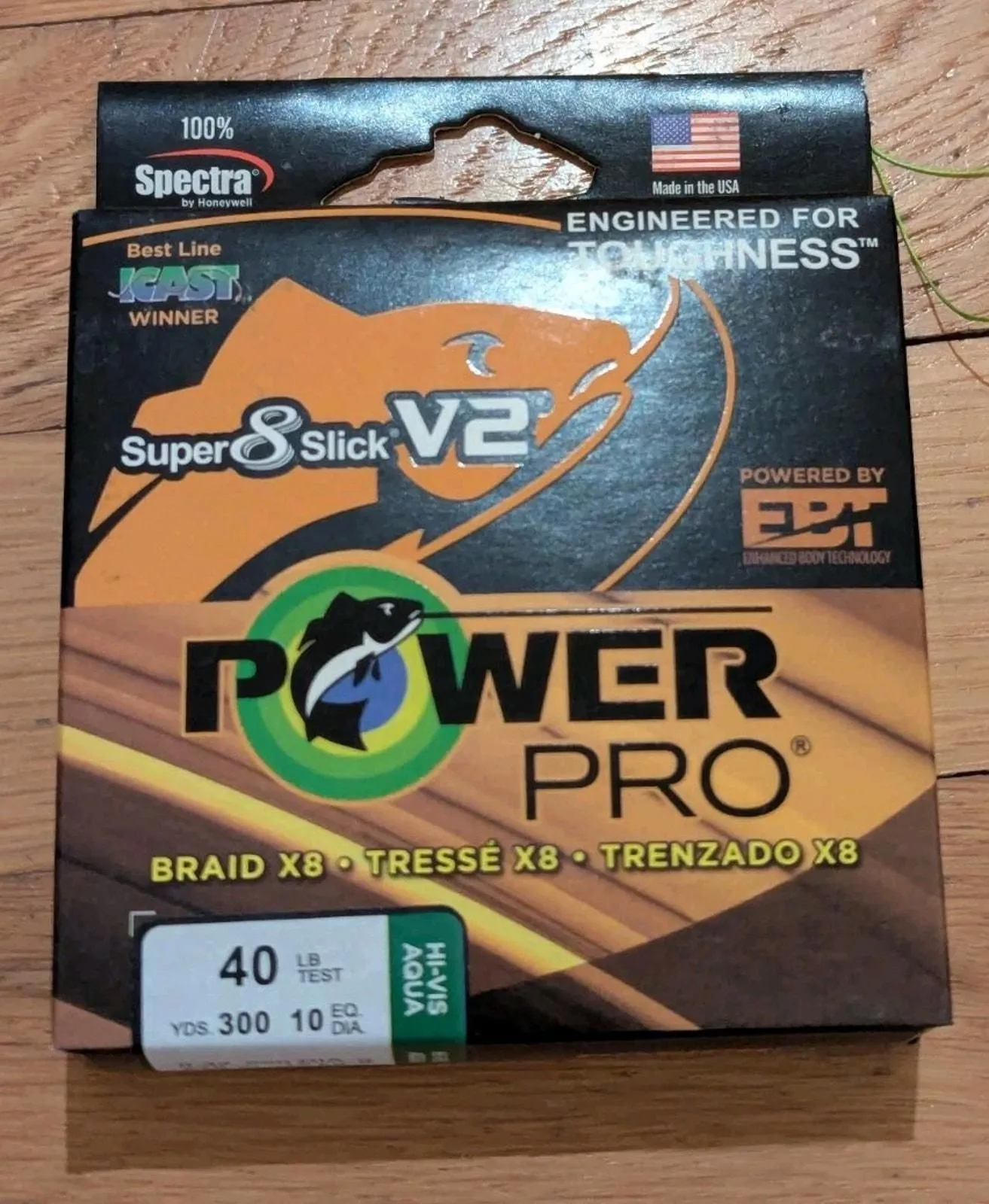 Product image for Power Pro Super8Slick V2 40lb 300yds Hi Vis Aqua Green Braided Line !!!