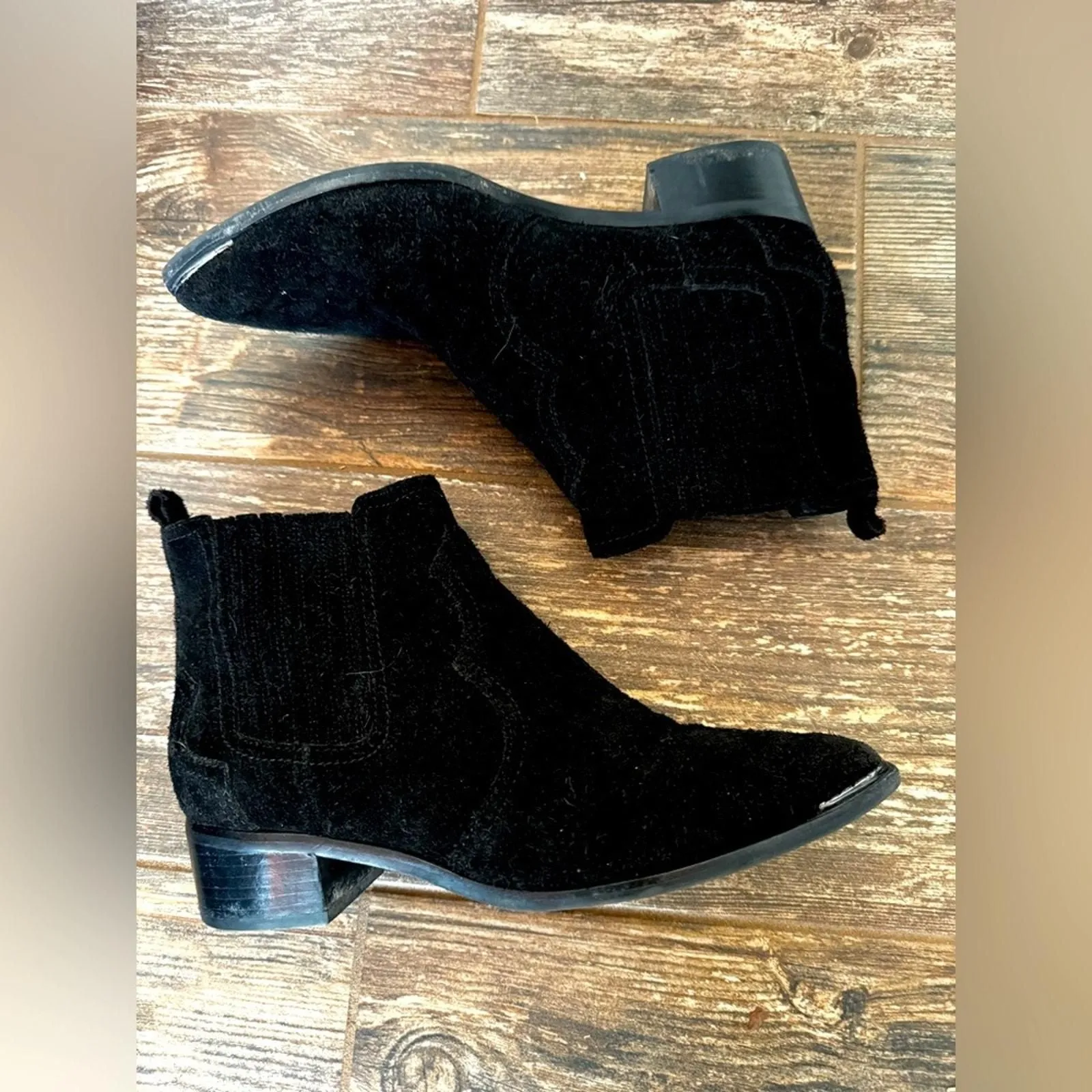 Product image for Marc Fisher Yohani Boot Suede Black 7.5 Cowgirl