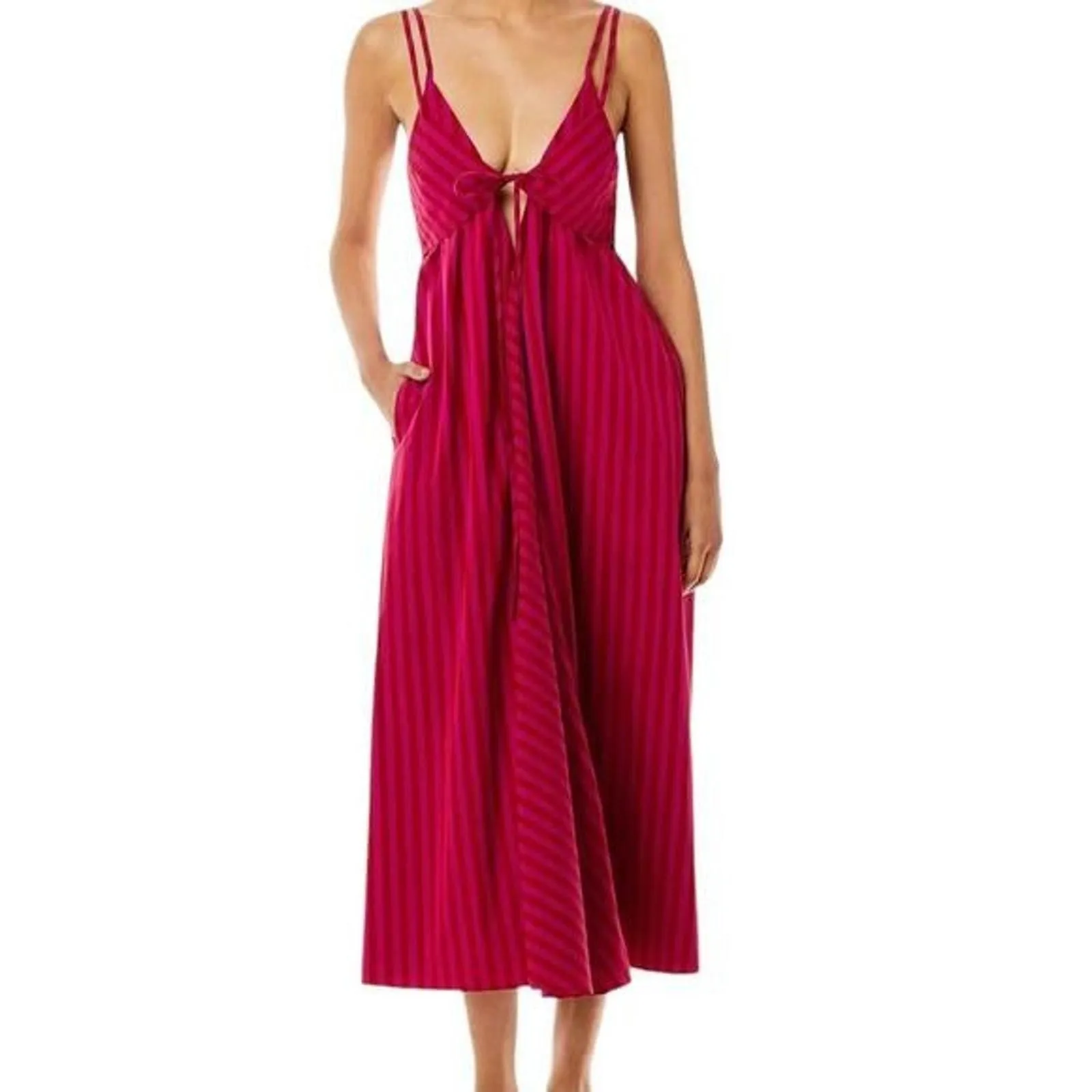 Product image for REBECCA TAYLOR Pink Open Back Fit Flare Dress, US2 SRP: $395