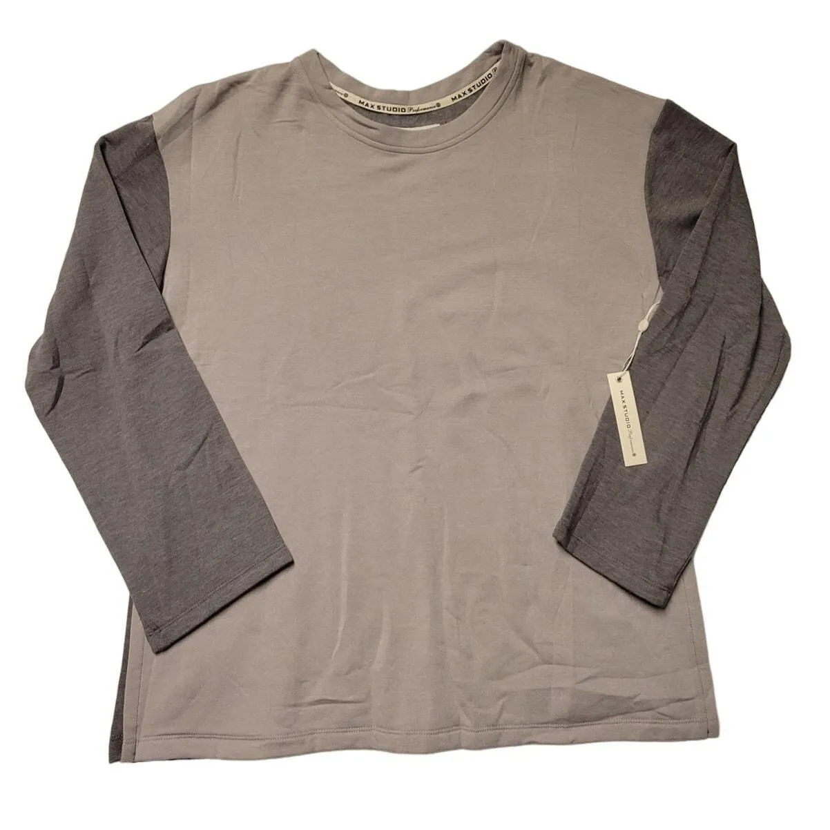 Product image for NWT Max Studio Performance Sonoran Tunic Women's Size L Color Block Side Slits 