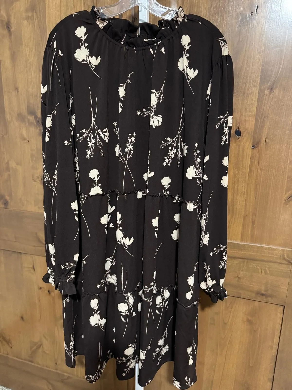 Product image for Lularoe Annabelle Brown floral dress, D 15 2x