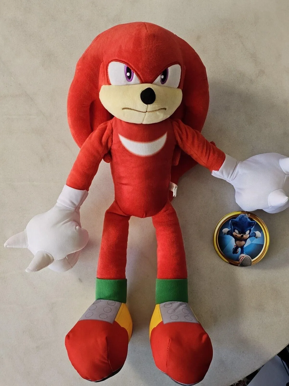 Product image for SONIC 2 The Hedgehog KNUCKLES 18” Stuffed Plush Sega TOY FACTORY NWT 2022