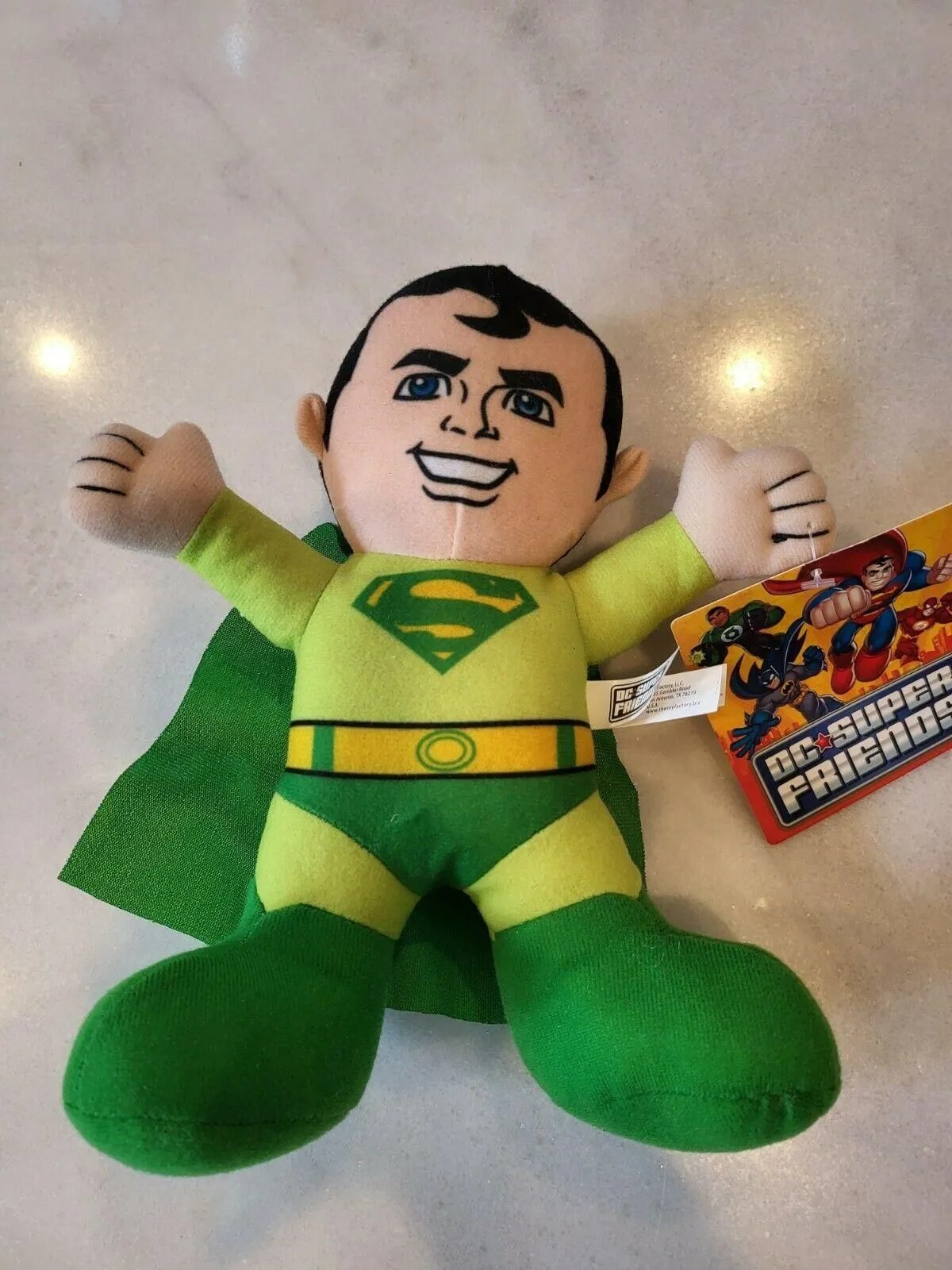 Product image for Toy Factory DC Super Friends Green SUPERMAN Plush Stuffed Action Figure 9" NWT
