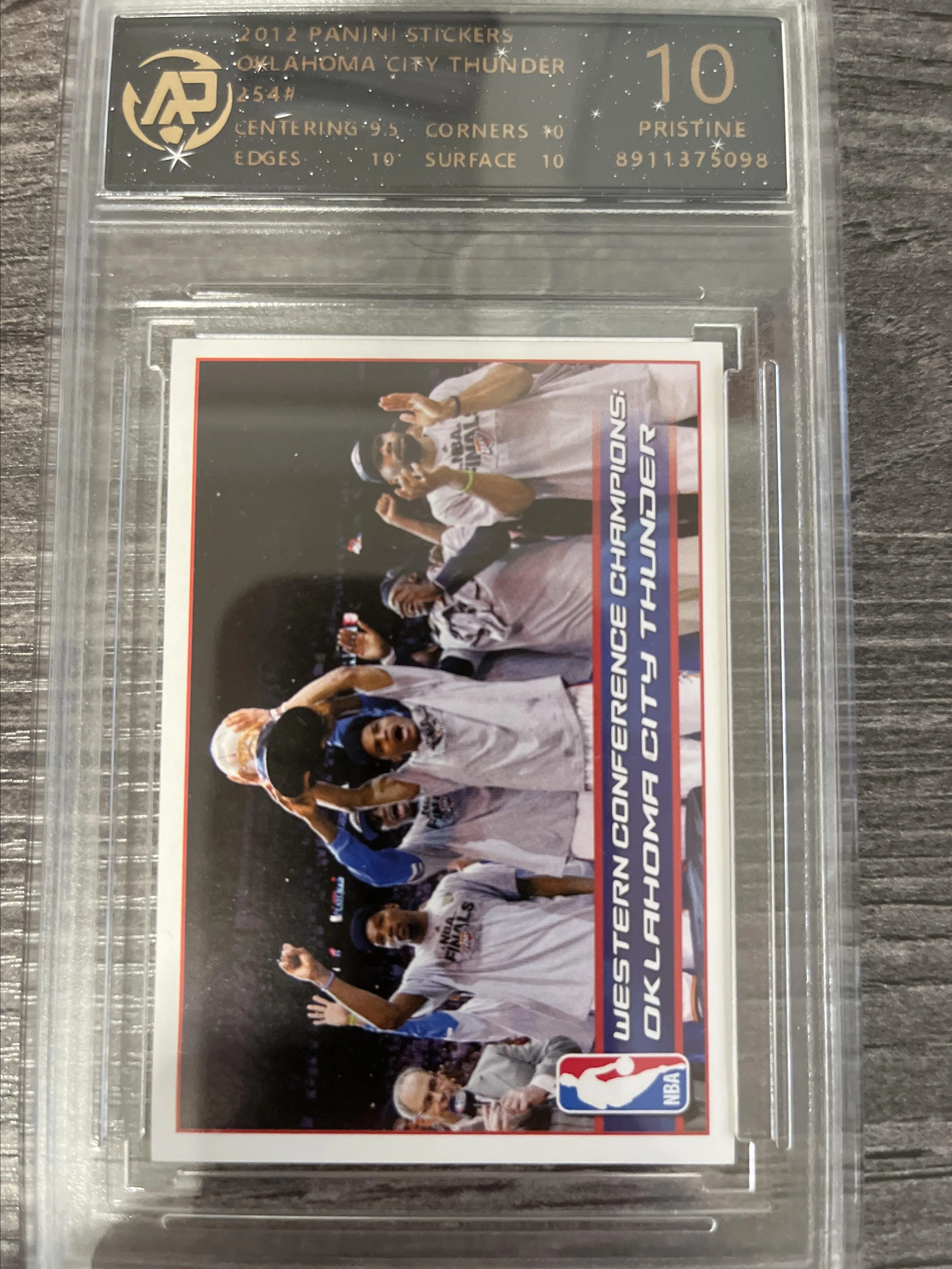 Product image for 2012 Panini Album Stickers Oklahoma City Thunder #254 RPA 10