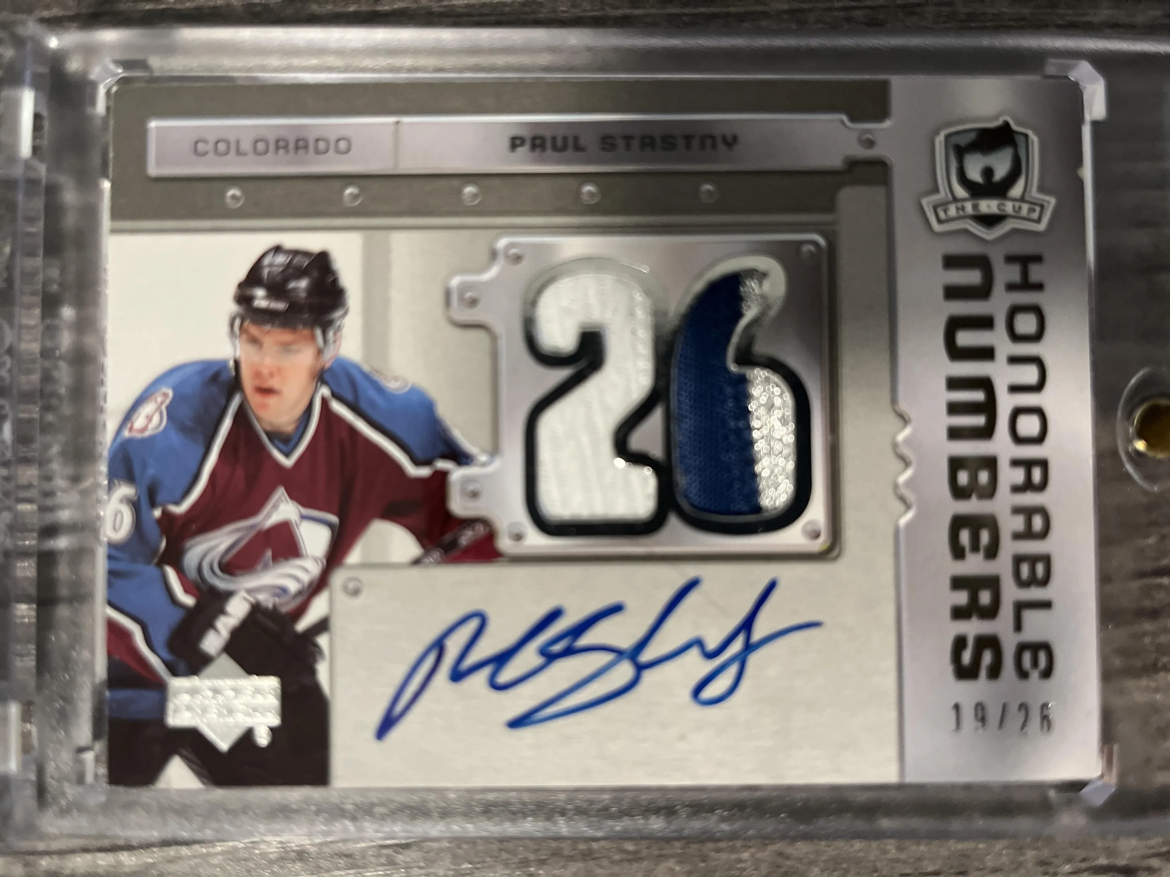 Product image for 2006-07 Upper Deck The Cup Paul Stastny Honorable Numbers Patch Auto /26 #HN-PS