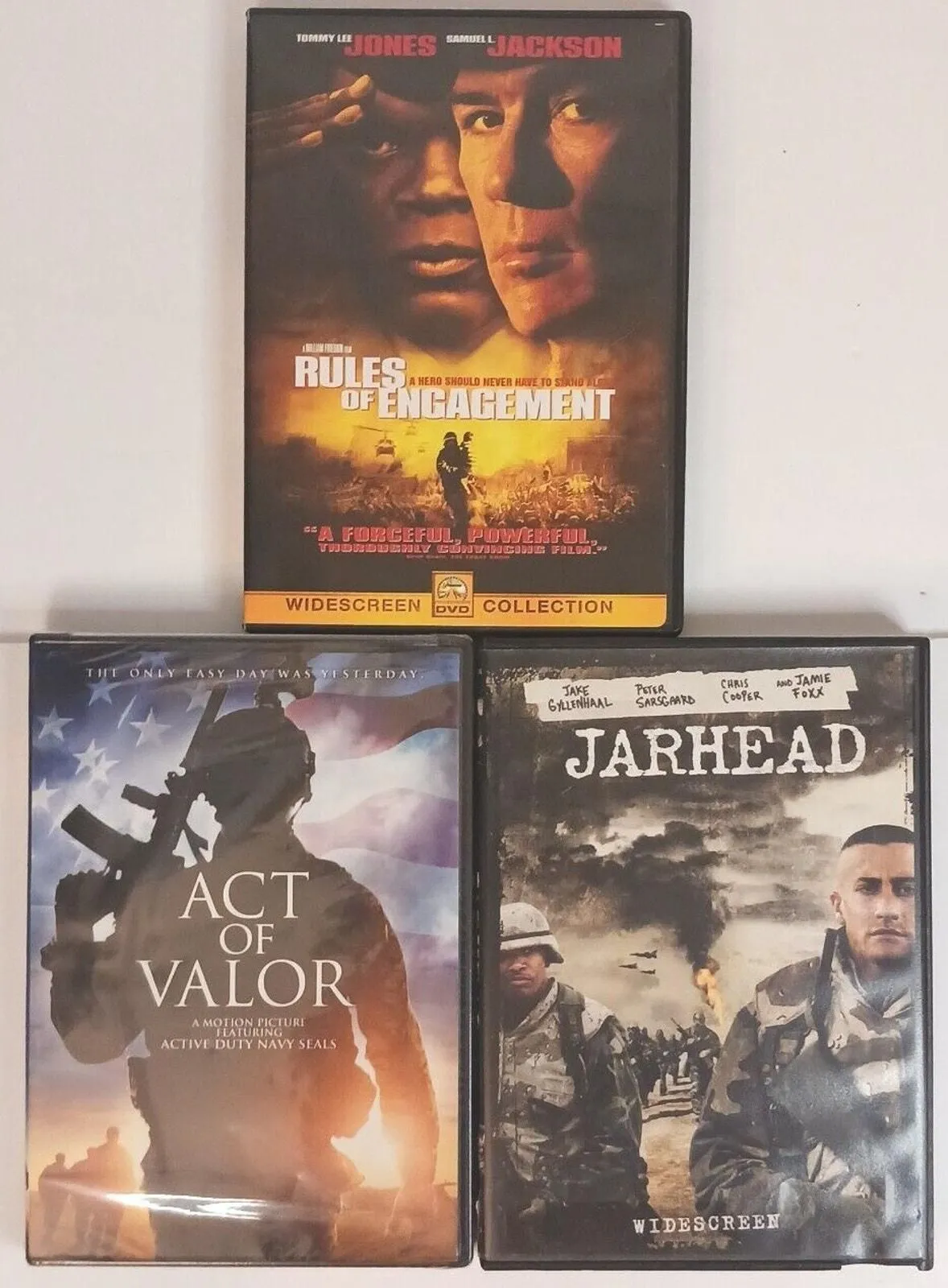 Product image for DVD War Rules Of Engagement Act Of Valor Jarhead 3 DVD Set Good Condition