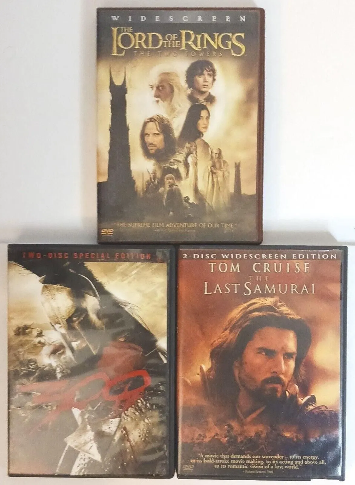 Product image for DVD Lord Of The Rings The Two Towers 300 The Last Samurai Action Fantasy