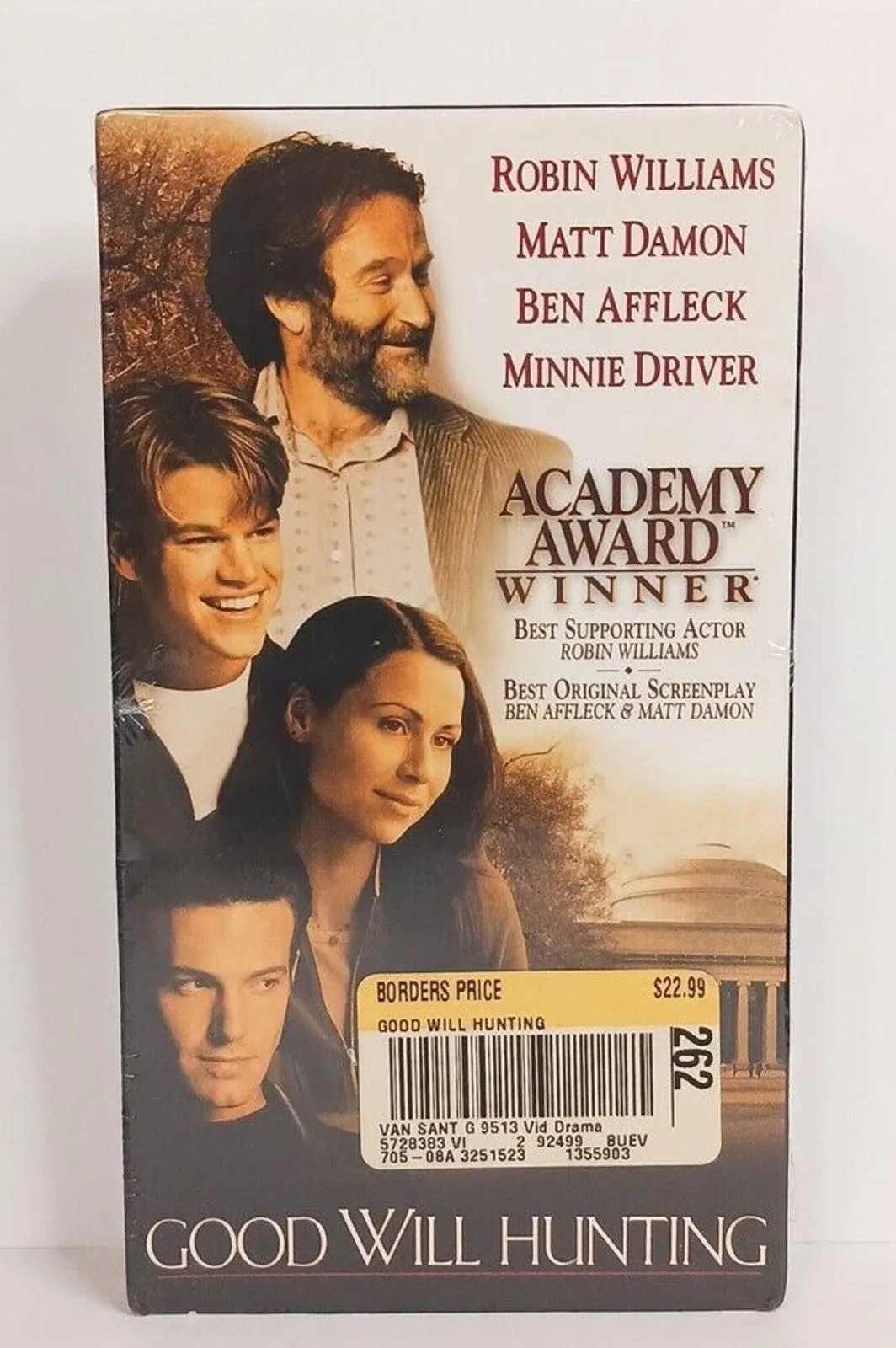 Product image for Good Will Hunting VHS VCR Vintage Robin Williams Borders Sticker Factory Sealed